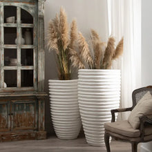 Carica l&#39;immagine nel visualizzatore di Gallery, VASE WHITE FIBER CEMENT DECORATION 72 X 72 X 100 CM