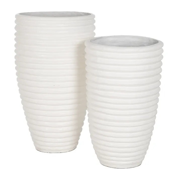 VASE WHITE FIBER CEMENT DECORATION 72 X 72 X 100 CM