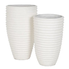 Carica l&#39;immagine nel visualizzatore di Gallery, VASE WHITE FIBER CEMENT DECORATION 72 X 72 X 100 CM