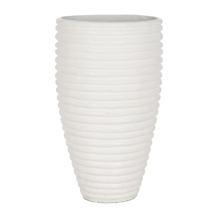VASE WHITE FIBER CEMENT DECORATION 82 X 82 X 120 CM