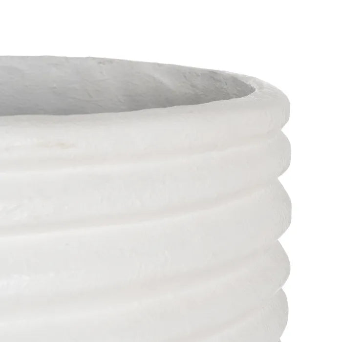 VASE WHITE FIBER CEMENT DECORATION 82 X 82 X 120 CM
