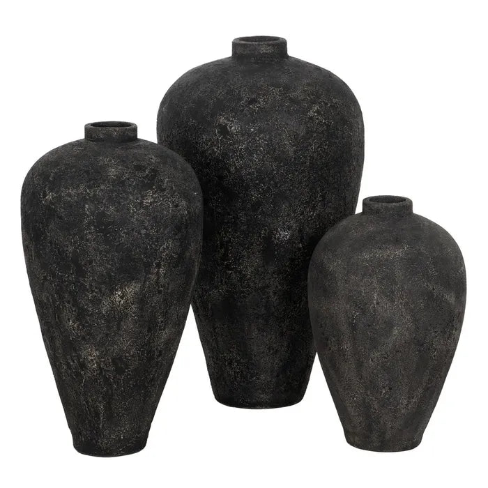 GRAY TERRACOTTA VASE DECORATION 38 X 38 X 60 CM