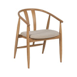 NATURAL FABRIC-WOOD CHAIR 56.50 X 57 X 76.50 CM