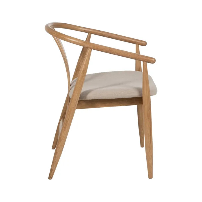 NATURAL FABRIC-WOOD CHAIR 56.50 X 57 X 76.50 CM