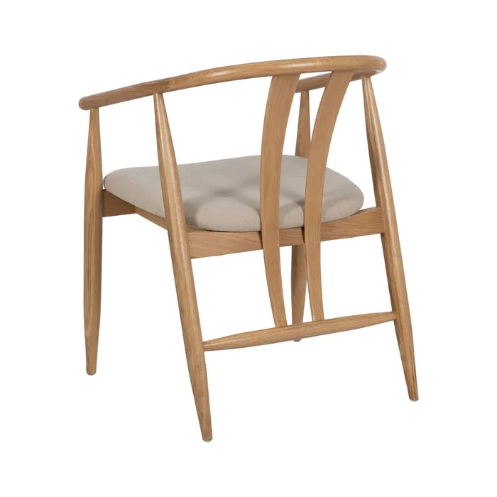 NATURAL FABRIC-WOOD CHAIR 56.50 X 57 X 76.50 CM