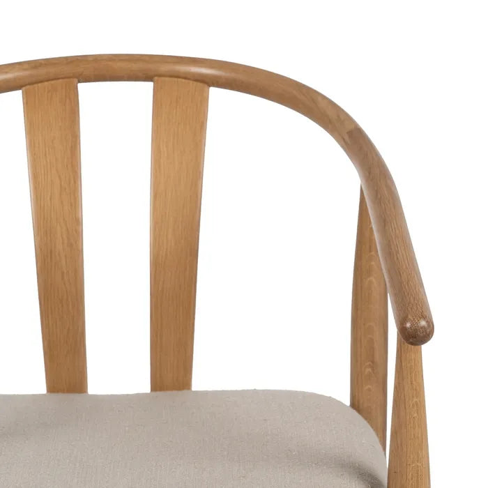 NATURAL FABRIC-WOOD CHAIR 56.50 X 57 X 76.50 CM