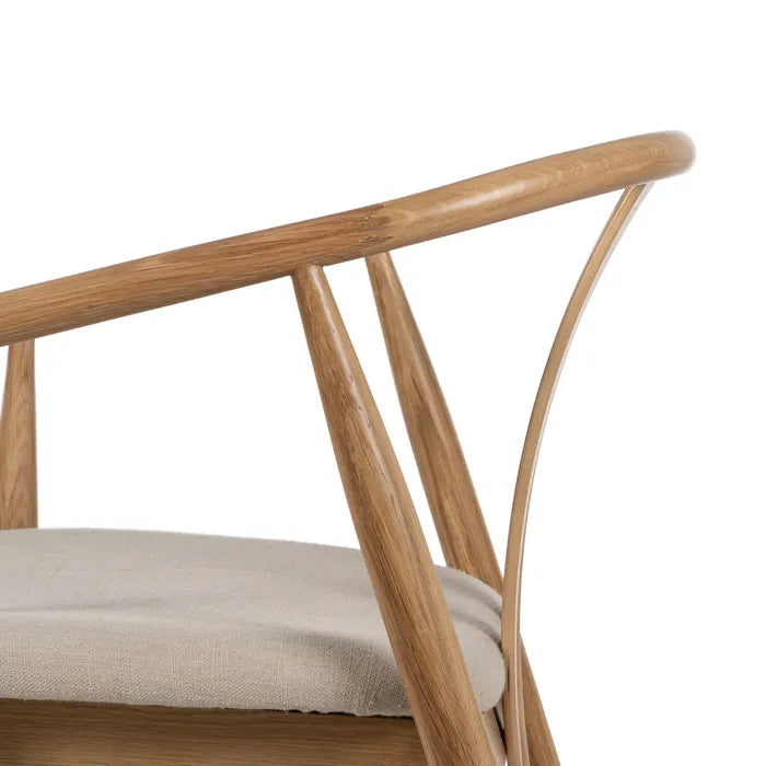 NATURAL FABRIC-WOOD CHAIR 56.50 X 57 X 76.50 CM