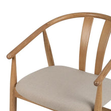 Charger l&#39;image dans la galerie, NATURAL FABRIC-WOOD CHAIR 56.50 X 57 X 76.50 CM