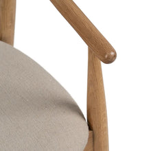 Carica l&#39;immagine nel visualizzatore di Gallery, NATURAL FABRIC-WOOD CHAIR 56.50 X 57 X 76.50 CM