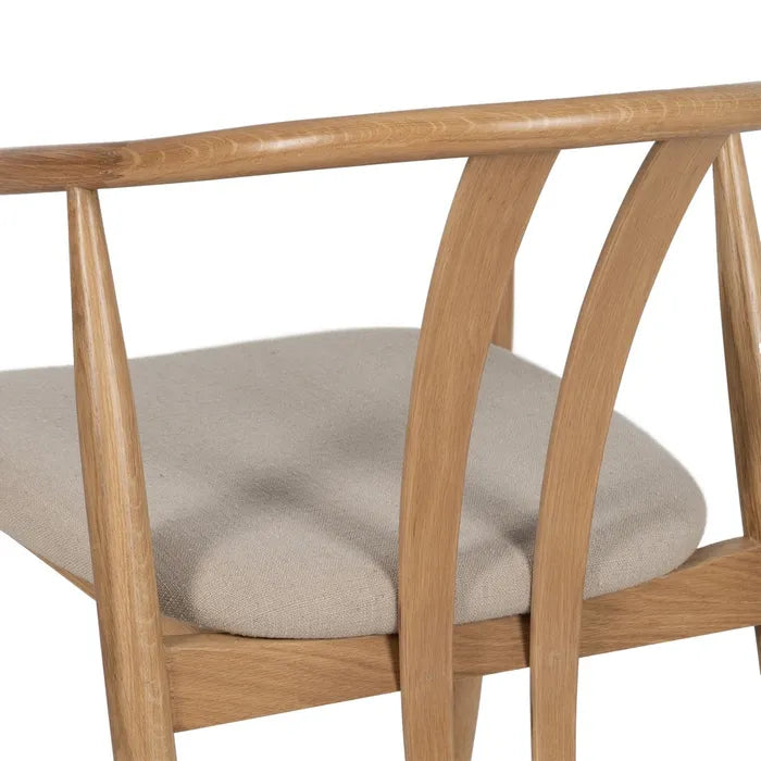 NATURAL FABRIC-WOOD CHAIR 56.50 X 57 X 76.50 CM