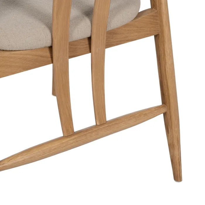 NATURAL FABRIC-WOOD CHAIR 56.50 X 57 X 76.50 CM