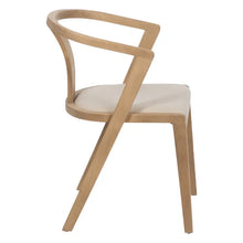 Load image into Gallery viewer, NATURAL-BEIGE FABRIC-WOOD CHAIR 54 X 48 X 76 CM
