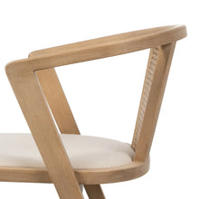 Load image into Gallery viewer, NATURAL-BEIGE FABRIC-WOOD CHAIR 54.50 X 48.50 X 76 CM