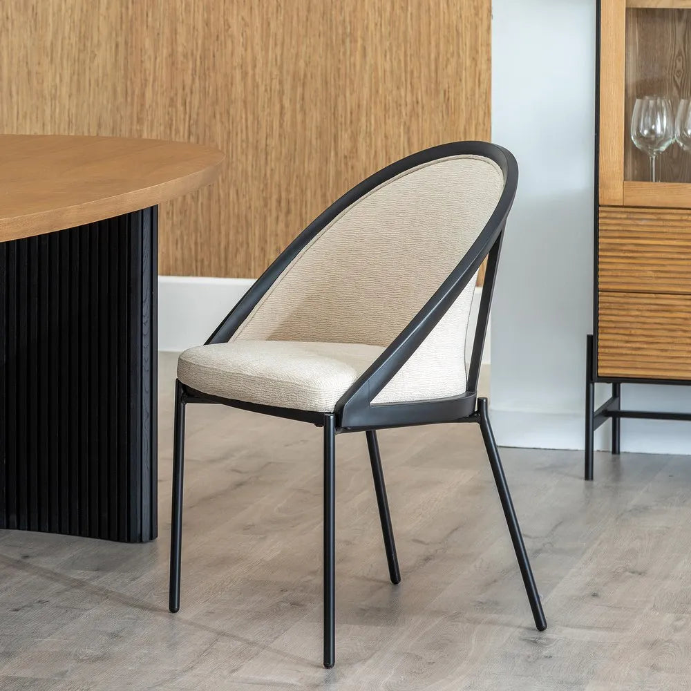 BLACK-WHITE STEEL / PLASTIC CHAIR 54 X 47.50 X 82.30 CM