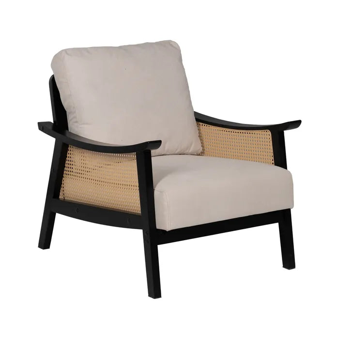 ARMCHAIR WHITE-BLACK WOOD-MDF 69,50 X 83 X 80 CM