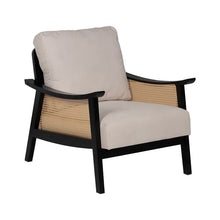 Charger l&#39;image dans la galerie, ARMCHAIR WHITE-BLACK WOOD-MDF 69,50 X 83 X 80 CM