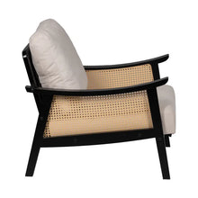 Charger l&#39;image dans la galerie, ARMCHAIR WHITE-BLACK WOOD-MDF 69,50 X 83 X 80 CM