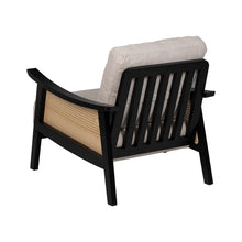 Charger l&#39;image dans la galerie, ARMCHAIR WHITE-BLACK WOOD-MDF 69,50 X 83 X 80 CM