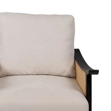 Laden Sie das Bild in den Galerie-Viewer, ARMCHAIR WHITE-BLACK WOOD-MDF 69,50 X 83 X 80 CM