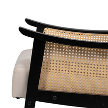 Cargar imagen en el visor de la galería, ARMCHAIR WHITE-BLACK WOOD-MDF 69,50 X 83 X 80 CM