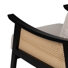 Charger l&#39;image dans la galerie, ARMCHAIR WHITE-BLACK WOOD-MDF 69,50 X 83 X 80 CM