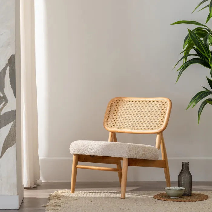 ARMCHAIR NATURAL-CREAM WEAVE-WOOD ROOM 62 X 70 X 72 CM