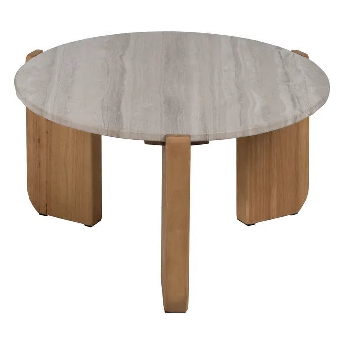 COFFE TABLE NATURAL-WHITE MARBLE/WOOD 72,50 X 70 X 40 CM