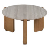 COFFE TABLE NATURAL-WHITE MARBLE/WOOD 72,50 X 70 X 40 CM