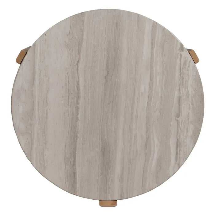 COFFE TABLE NATURAL-WHITE MARBLE/WOOD 72,50 X 70 X 40 CM