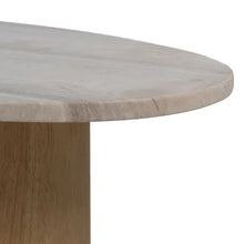 Charger l&#39;image dans la galerie, TABLE NATURAL-WHITE MARBLE/WOOD 58 X 38 X 40 CM