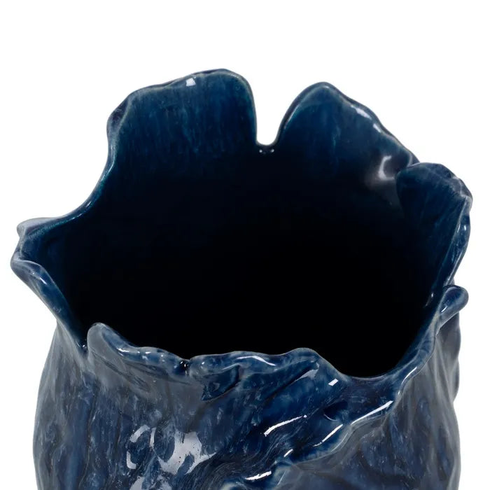 VASE BLUE CERAMIC 17 X 16 X 20 CM