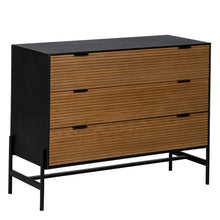 Charger l&#39;image dans la galerie, BLACK-NATURAL CHEST OF DRAWERS 104 X 40 X 81.50 CM