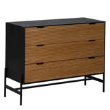 BLACK-NATURAL CHEST OF DRAWERS 104 X 40 X 81.50 CM