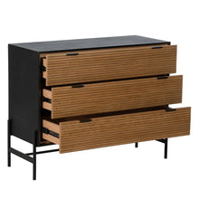 Laden Sie das Bild in den Galerie-Viewer, BLACK-NATURAL CHEST OF DRAWERS 104 X 40 X 81.50 CM