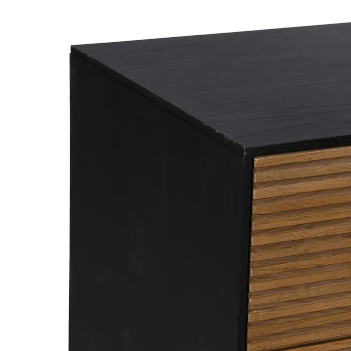 BLACK-NATURAL CHEST OF DRAWERS 104 X 40 X 81.50 CM