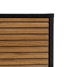 Charger l&#39;image dans la galerie, BLACK-NATURAL CHEST OF DRAWERS 104 X 40 X 81.50 CM