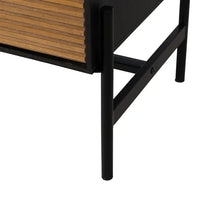 Charger l&#39;image dans la galerie, BLACK-NATURAL CHEST OF DRAWERS 104 X 40 X 81.50 CM