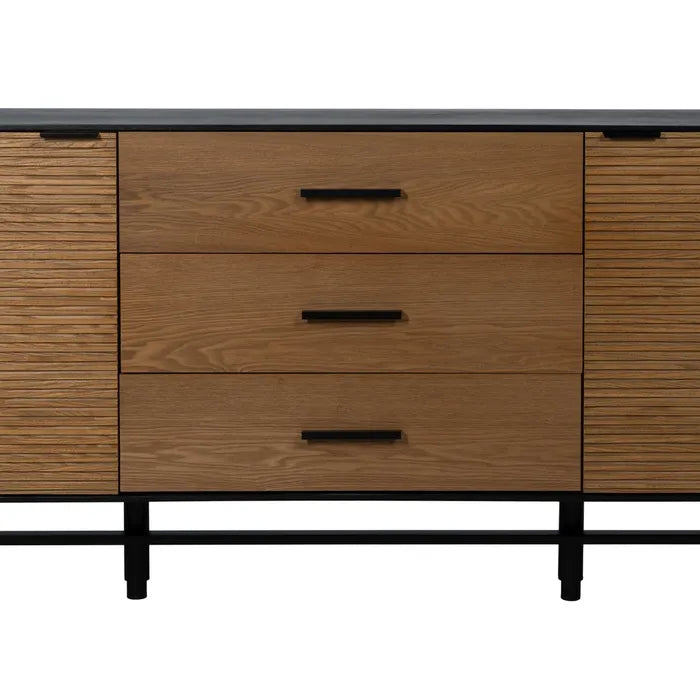 BLACK-NATURAL SIDEBOARD DM-WOOD 164 X 40 X 75 CM