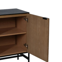 Cargar imagen en el visor de la galería, BLACK-NATURAL SIDEBOARD DM-WOOD 164 X 40 X 75 CM