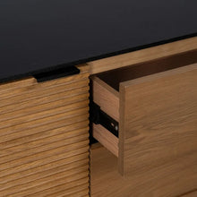 Laden Sie das Bild in den Galerie-Viewer, BLACK-NATURAL SIDEBOARD DM-WOOD 164 X 40 X 75 CM