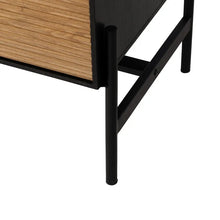 Cargar imagen en el visor de la galería, BLACK-NATURAL SIDEBOARD DM-WOOD 164 X 40 X 75 CM