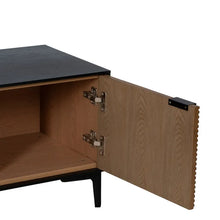 Cargar imagen en el visor de la galería, BLACK-NATURAL TV CABINET DM-WOOD 154 X 40 X 44 CM