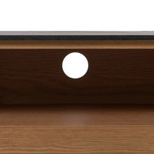 Load image into Gallery viewer, BLACK-NATURAL TV CABINET DM-WOOD 154 X 40 X 44 CM