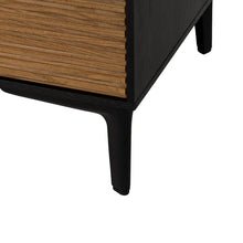 Cargar imagen en el visor de la galería, BLACK-NATURAL TV CABINET DM-WOOD 154 X 40 X 44 CM