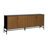 BLACK-NATURAL DM-WOOD SIDEBOARD 204 X 40 X 81.50 CM