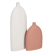 Carica l&#39;immagine nel visualizzatore di Gallery, VASE OFF WHITE CERAMIC 24 X 8 X 56 CM