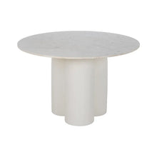 Load image into Gallery viewer, WHITE MARBLE/WOOD DINING TABLE 120 X 120 X 76 CM