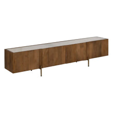 Load image into Gallery viewer, TV STAND WHITE-NATURAL MARBLE/WOOD 200 X 35 X 46 CM