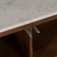 Load image into Gallery viewer, TV STAND WHITE-NATURAL MARBLE/WOOD 200 X 35 X 46 CM