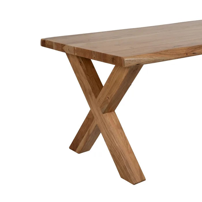 NATURAL ACACIA WOOD DINING TABLE 180 X 90 X 76 CM